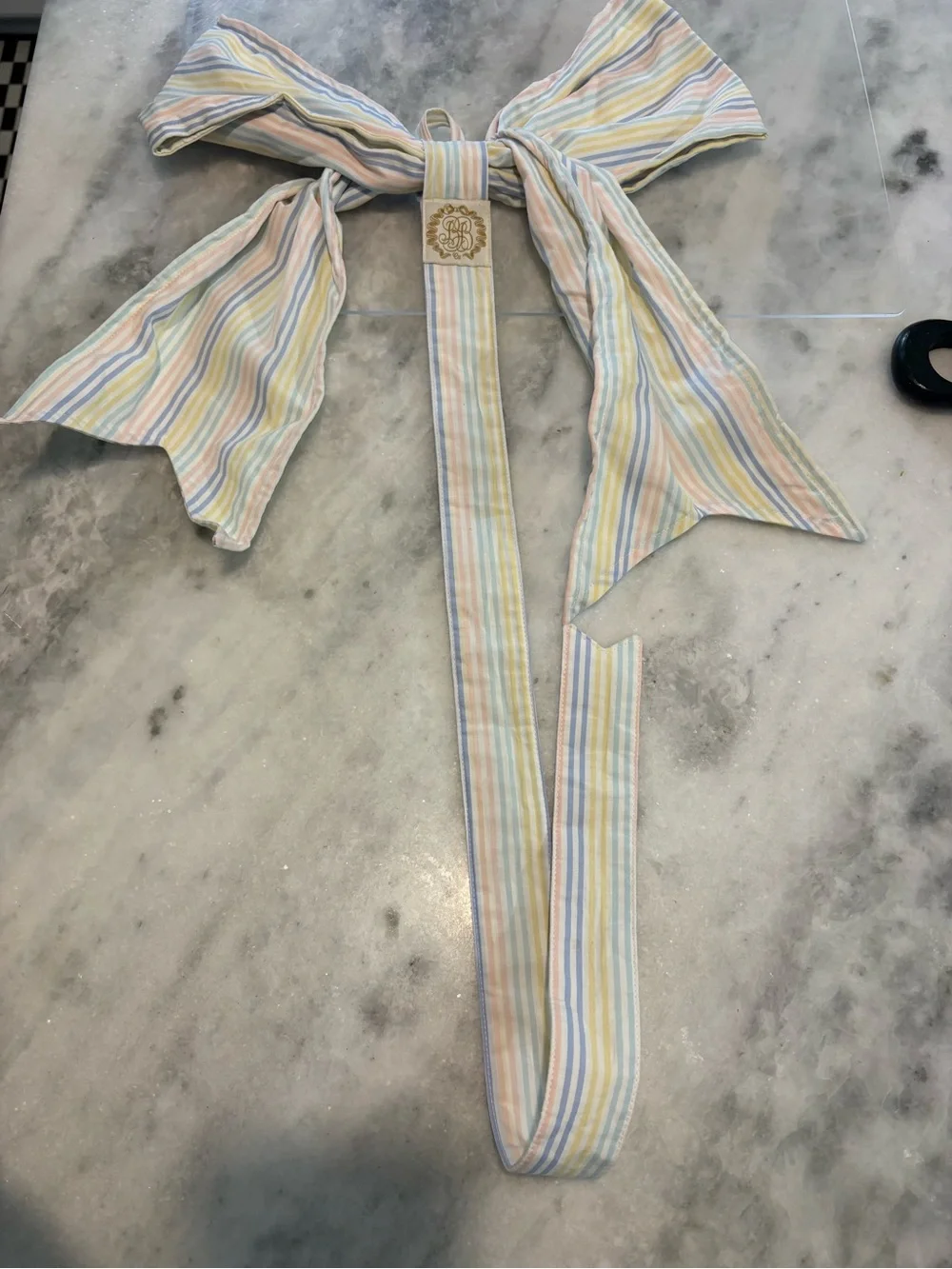 Pastel Striped Bow Holder